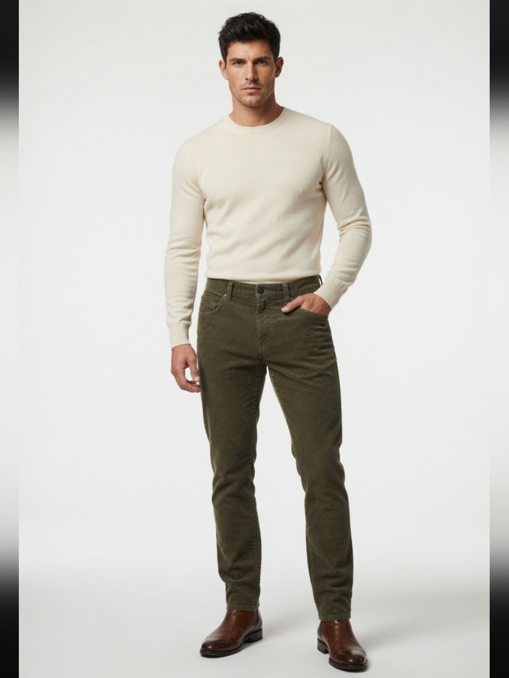 Mens Aeropostale Olive Green Cotton Blend Skinny Jeans (SIZE:36/32)